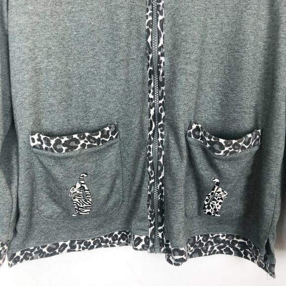 Needle & Threads Vintage Animal Print Full Zip Cardigan Size M - Picture 5 of 11